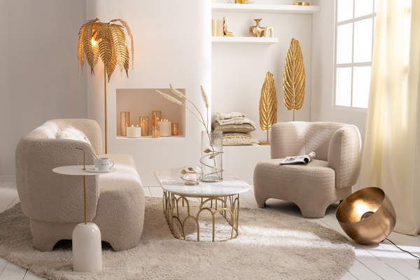Floor Lamp Leafs 166cm Metal Gold