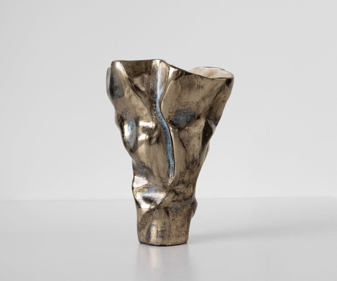 Vase Mimoro 28 x 24 x 38 cm Aluminium Laguna Antica Handmade