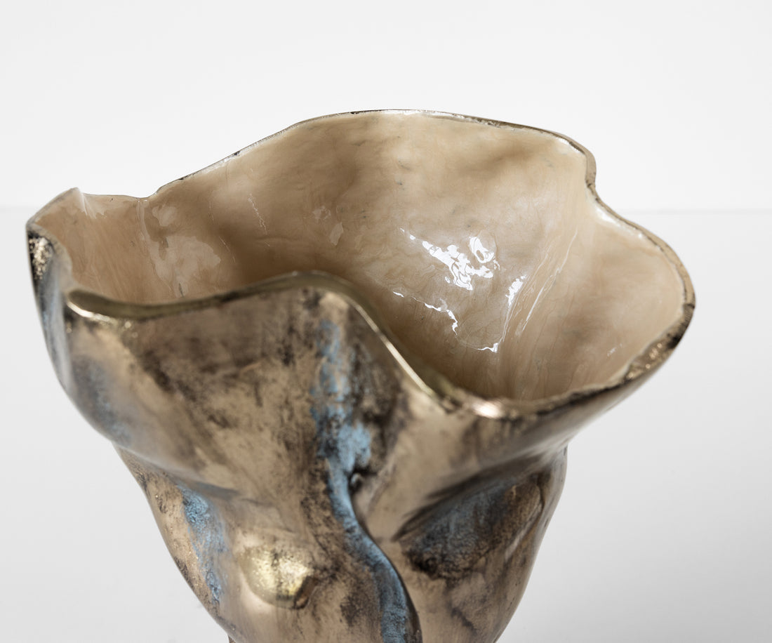 Vase Mimoro 28 x 24 x 38 cm Aluminium Laguna Antica Handmade