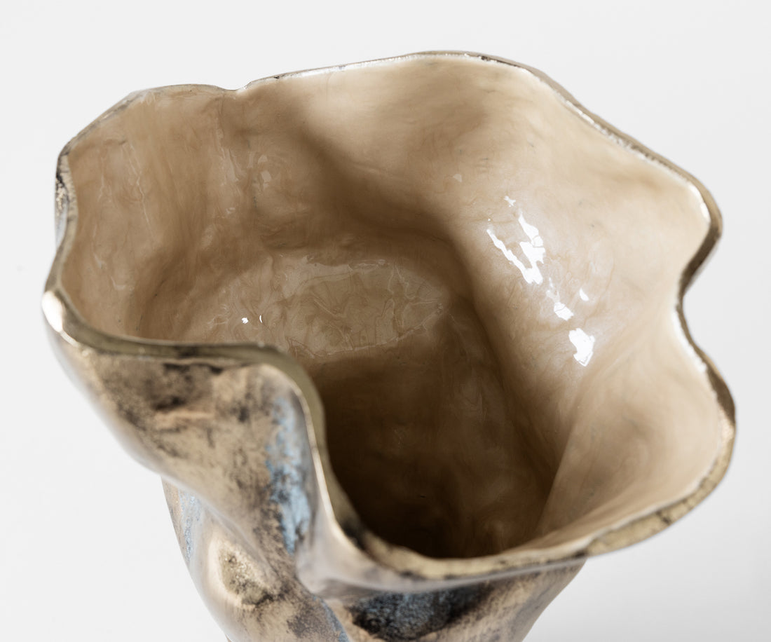 Vase Mimoro 28 x 24 x 38 cm Aluminium Laguna Antica Handmade