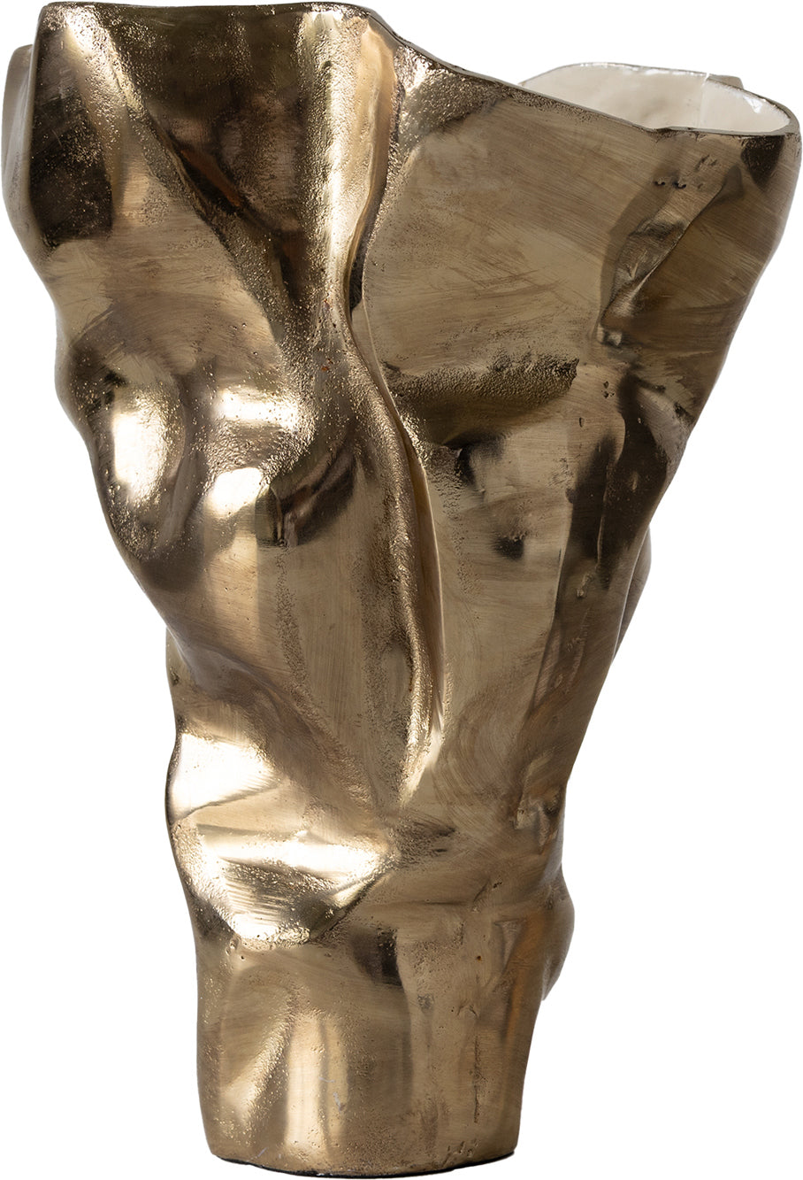 Vase Mimoro 28 x 24 x 38 cm Aluminium Champagne Ivory Handmade