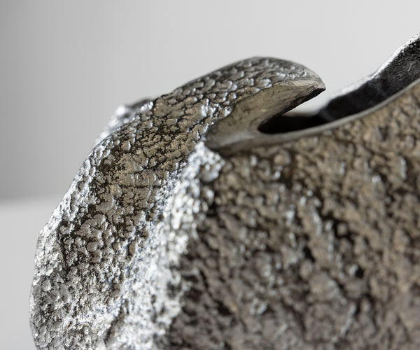 Vase Cratera 29 x 24 x 19 cm Aluminium Platinum Handmade