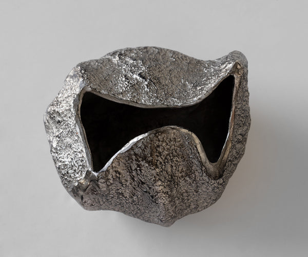 Vase Cratera 29 x 24 x 19 cm Aluminium Platinum Handmade