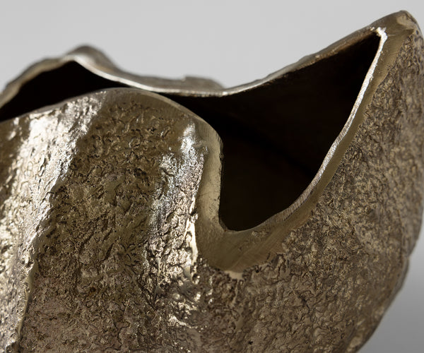 Vase Cratera 29 x 24 x 19 cm Aluminium Champagne Ivory Handmade