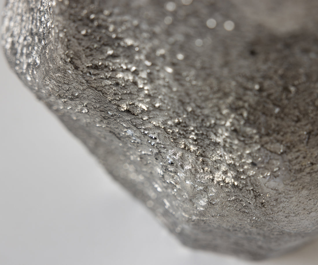Vase Grotta 31 x 20 x 34 cm Aluminium Platinum Handmade