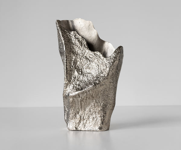 Vase Cavira 29 x 16 x 48 cm Aluminium Platinum Handmade