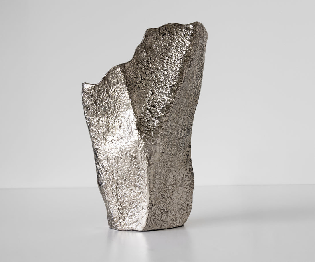 Vase Cavira 29 x 16 x 48 cm Aluminium Platinum Handmade