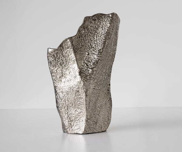 Vase Cavira 29 x 16 x 48 cm Aluminium Platinum Handmade