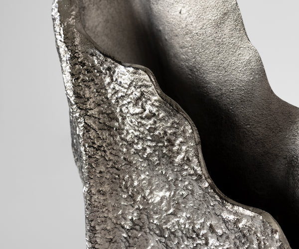Vase Cavira 29 x 16 x 48 cm Aluminium Platinum Handmade
