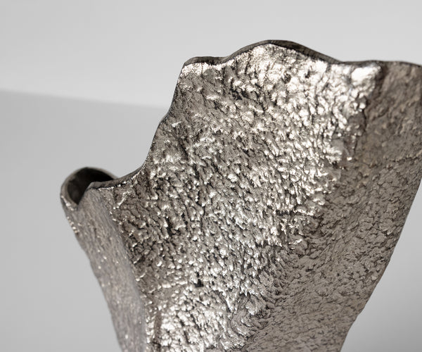 Vase Cavira 29 x 16 x 48 cm Aluminium Platinum Handmade