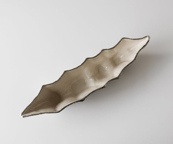 Bowl Riffa 70 x 16 x 15 cm Aluminium Platinum Opal Handmade