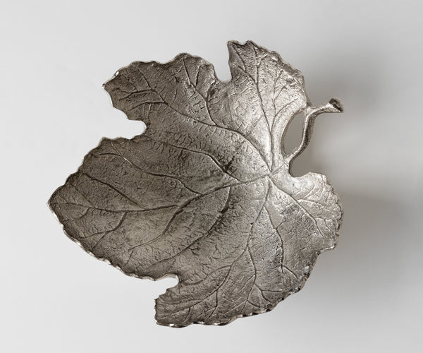 Bowl Folia 41 x 38 x 12 cm Aluminium Platinum Handmade