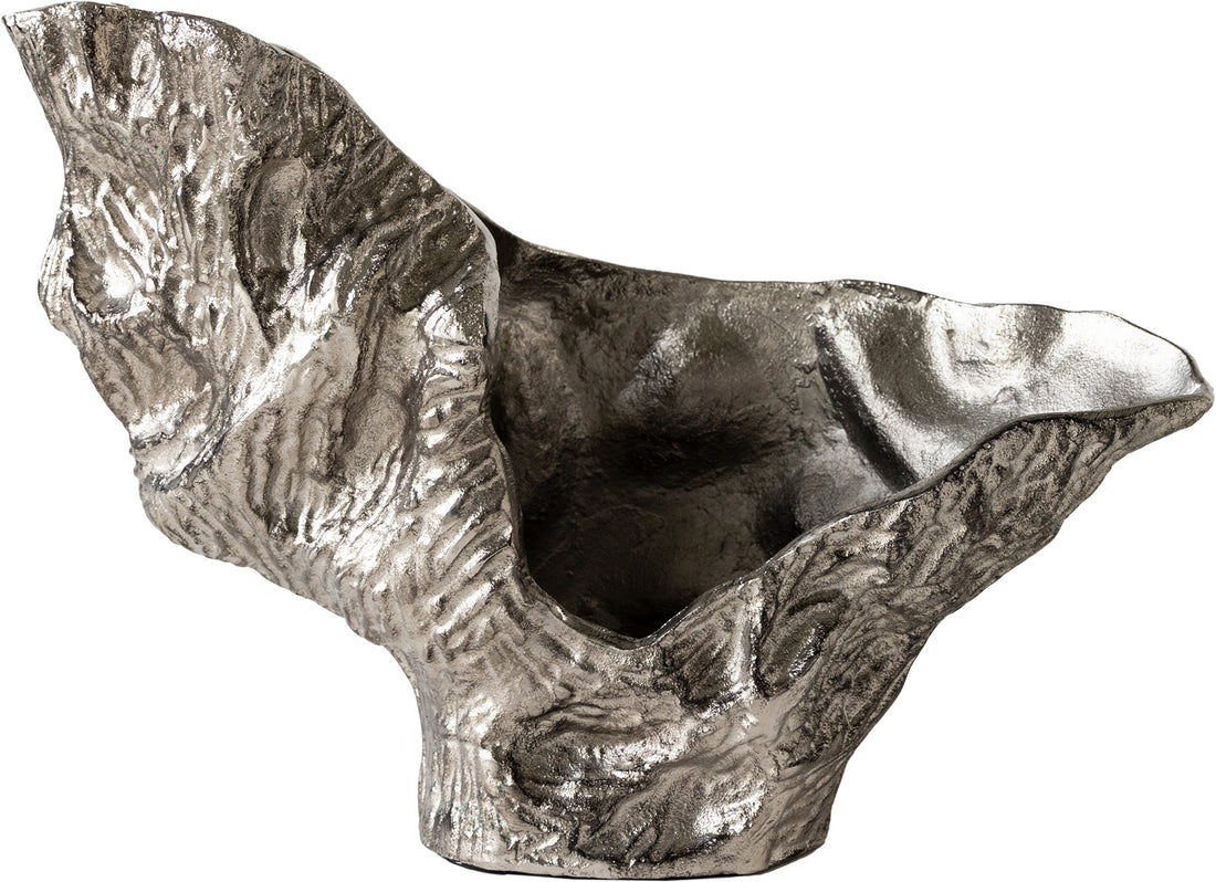 Vase Alaris 44 x 13 x 31 cm Aluminium Platinum Handmade