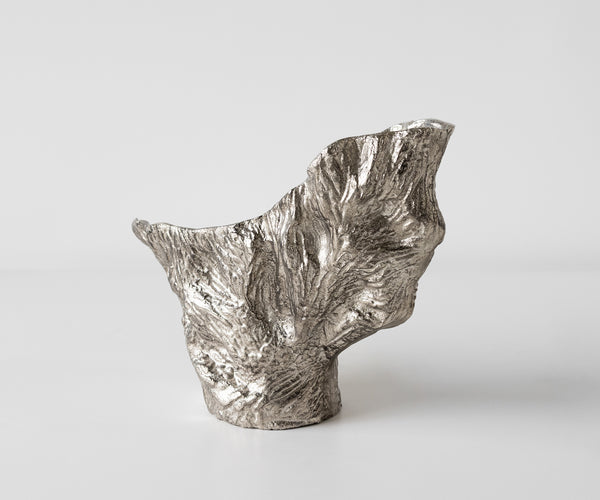 Vase Alaris 44 x 13 x 31 cm Aluminium Platinum Handmade