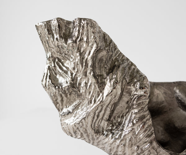 Vase Alaris 44 x 13 x 31 cm Aluminium Platinum Handmade