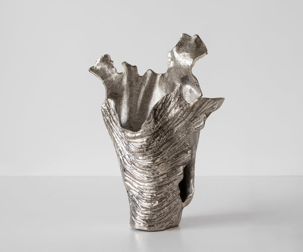 Vase Corallo 37 x 18 x 48 cm Aluminium Platinum Handmade