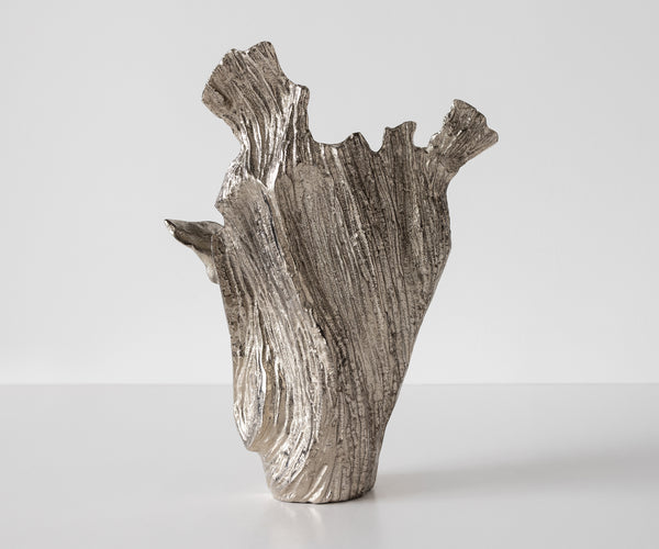 Vase Corallo 37 x 18 x 48 cm Aluminium Platinum Handmade