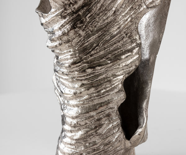 Vase Corallo 37 x 18 x 48 cm Aluminium Platinum Handmade