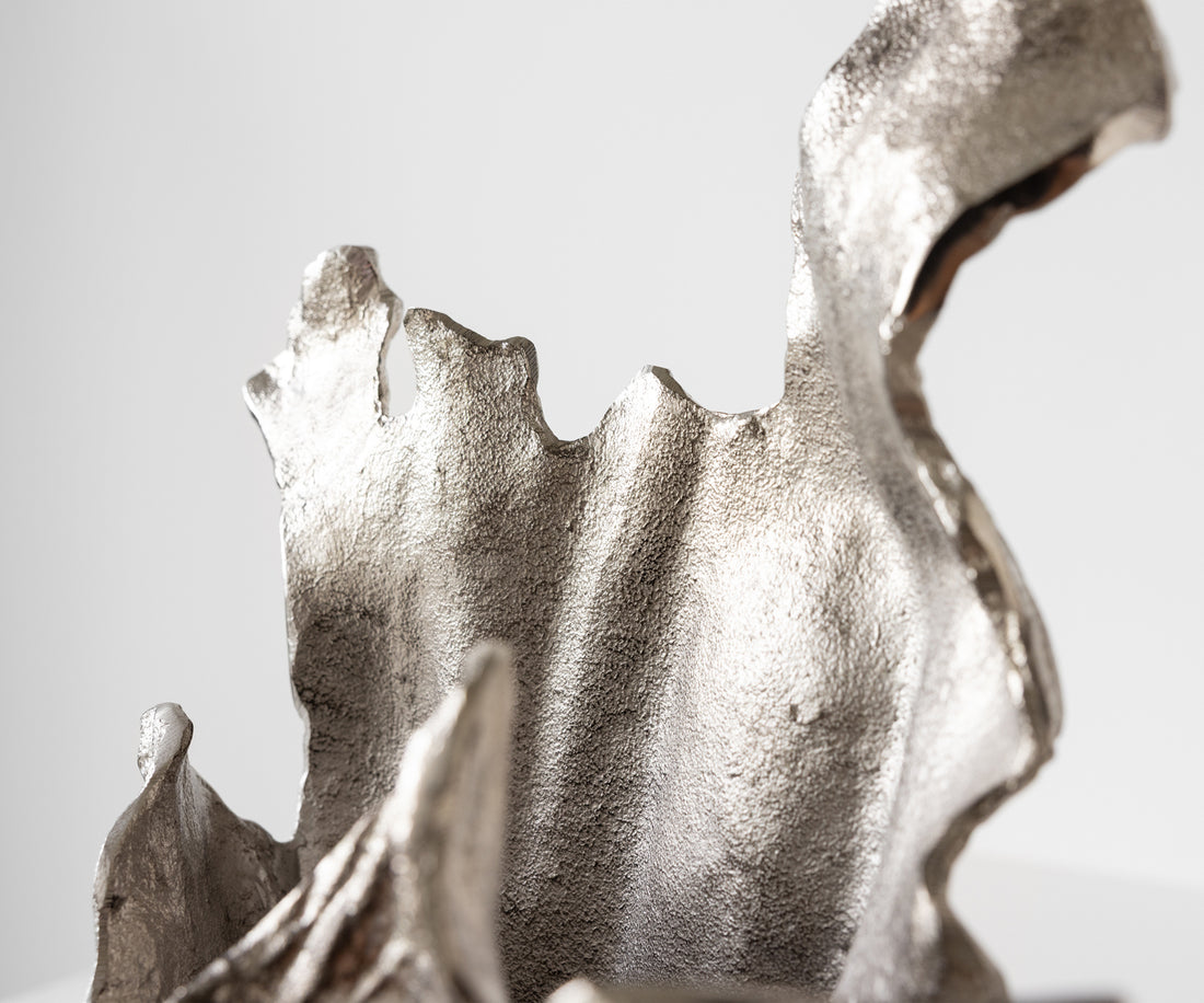 Vase Corallo 37 x 18 x 48 cm Aluminium Platinum Handmade
