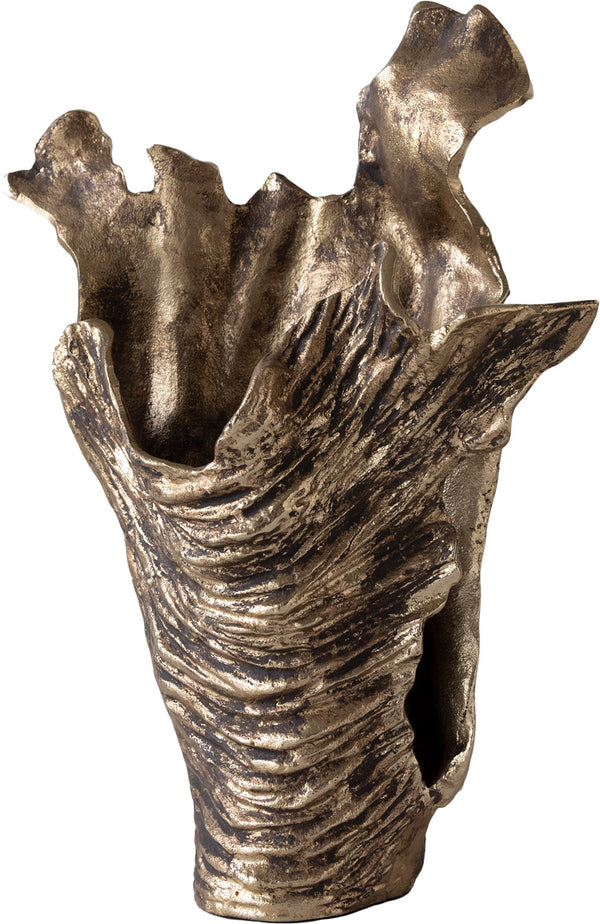 Vase Corallo 37 x 18 x 48 cm Aluminium Oro Antico Handmade