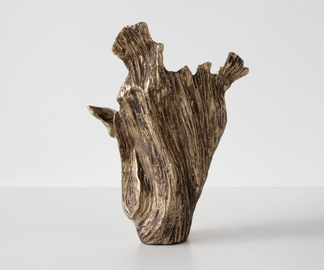 Vase Corallo 37 x 18 x 48 cm Aluminium Oro Antico Handmade