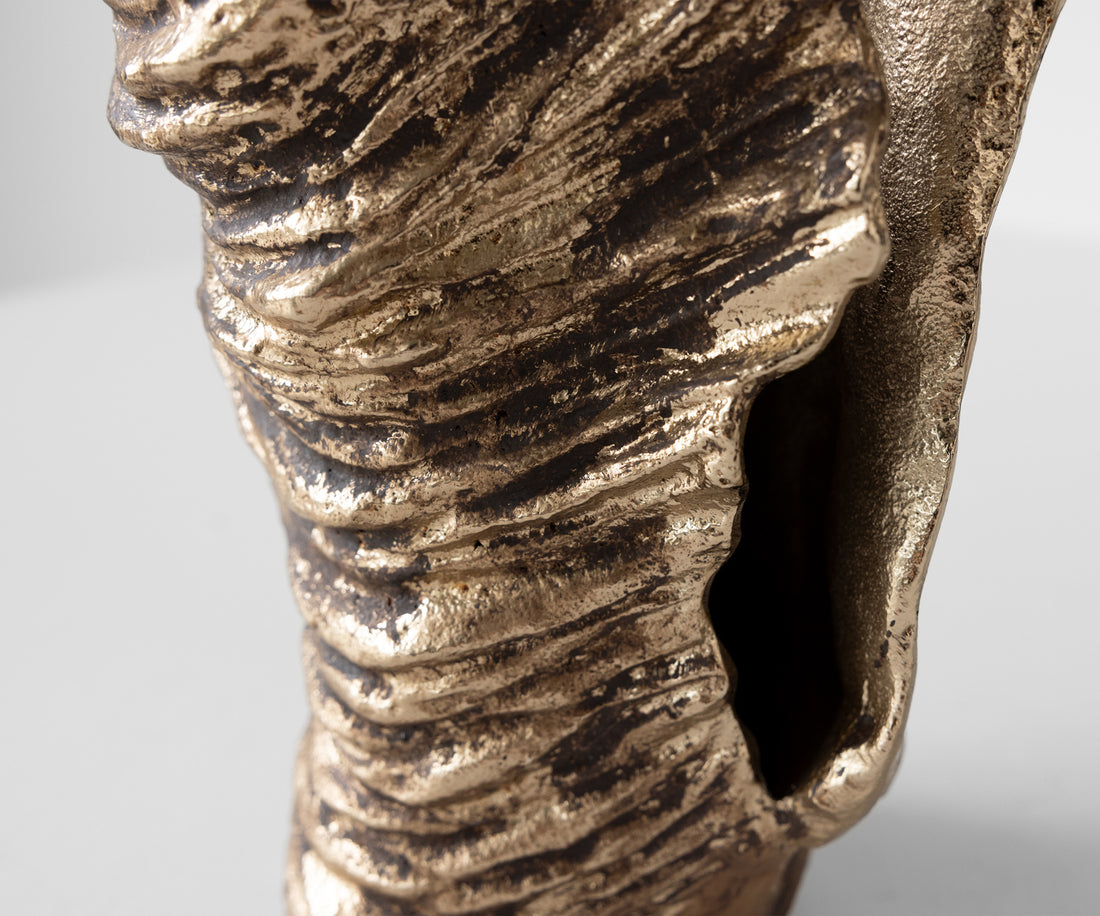 Vase Corallo 37 x 18 x 48 cm Aluminium Oro Antico Handmade