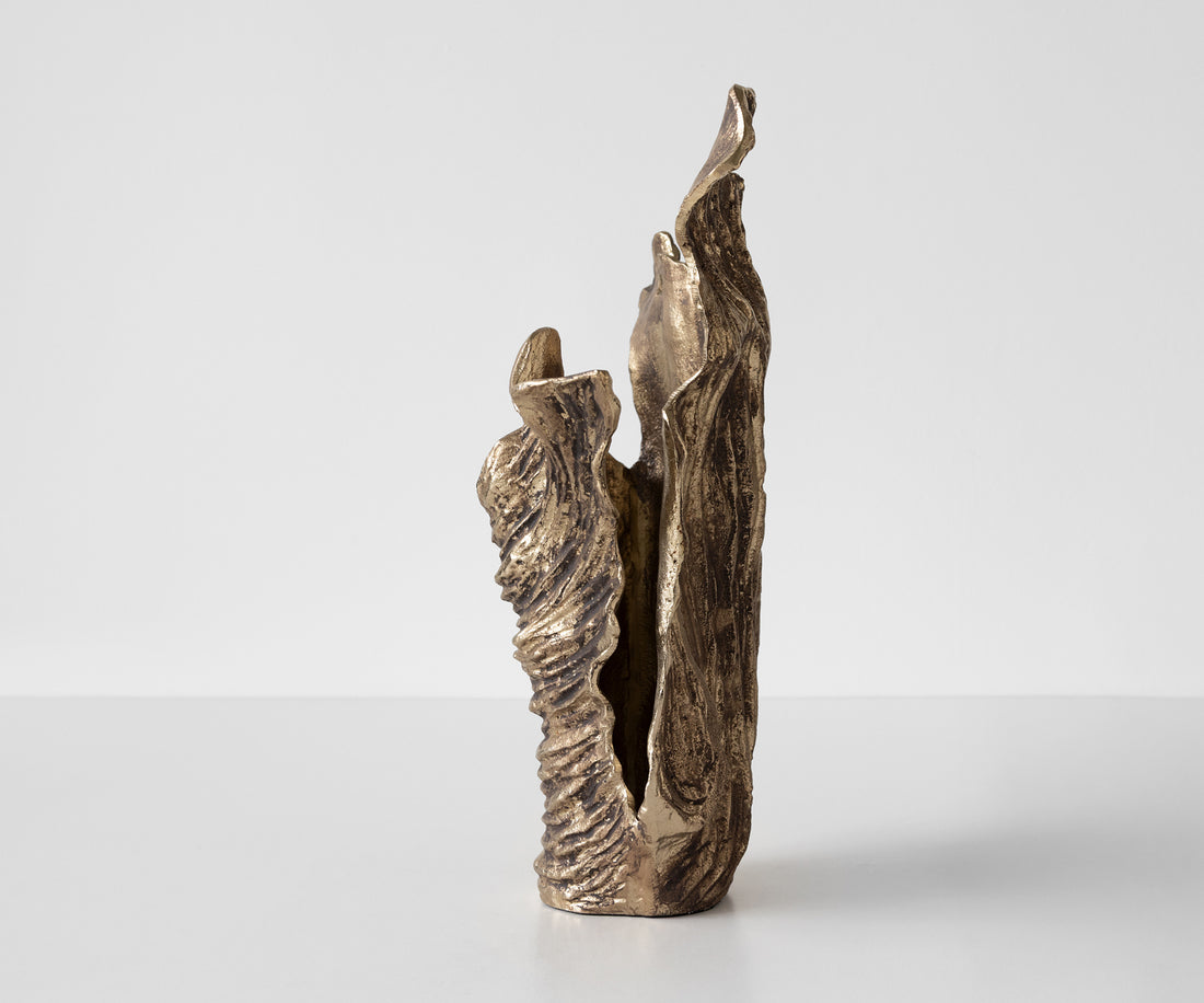 Vase Corallo 37 x 18 x 48 cm Aluminium Oro Antico Handmade