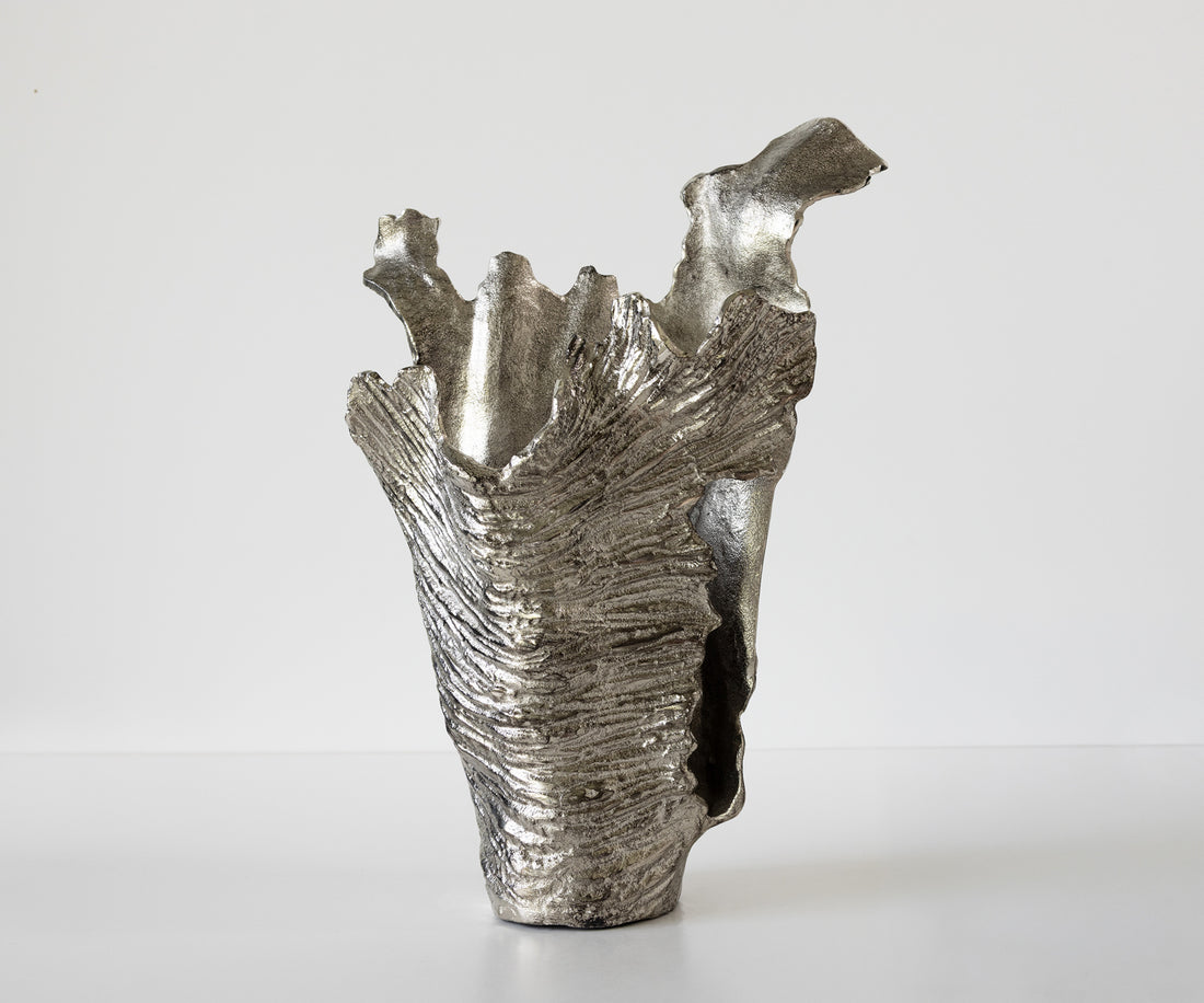 Vase Corallo 43 x 24 x 61 cm Aluminium Platinum Handmade