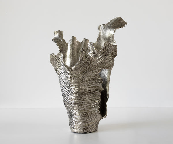 Vase Corallo 43 x 24 x 61 cm Aluminium Platinum Handmade