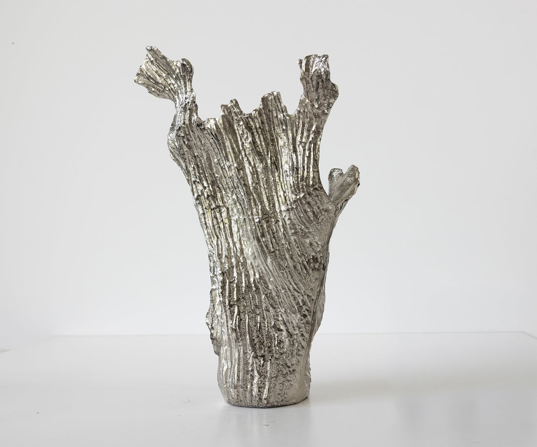 Vase Corallo 43 x 24 x 61 cm Aluminium Platinum Handmade