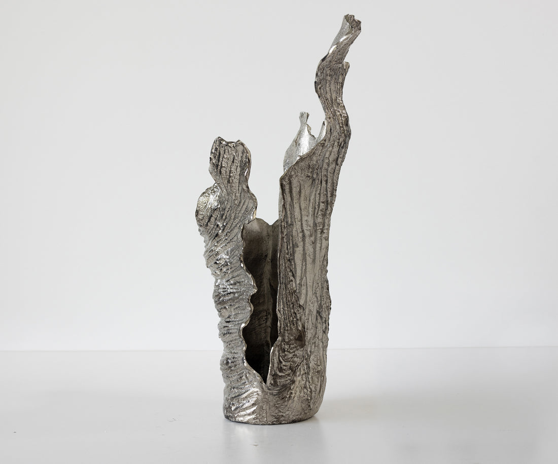 Vase Corallo 43 x 24 x 61 cm Aluminium Platinum Handmade