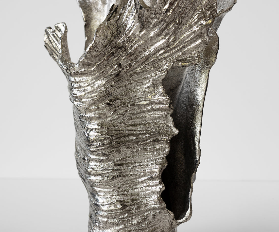 Vase Corallo 43 x 24 x 61 cm Aluminium Platinum Handmade