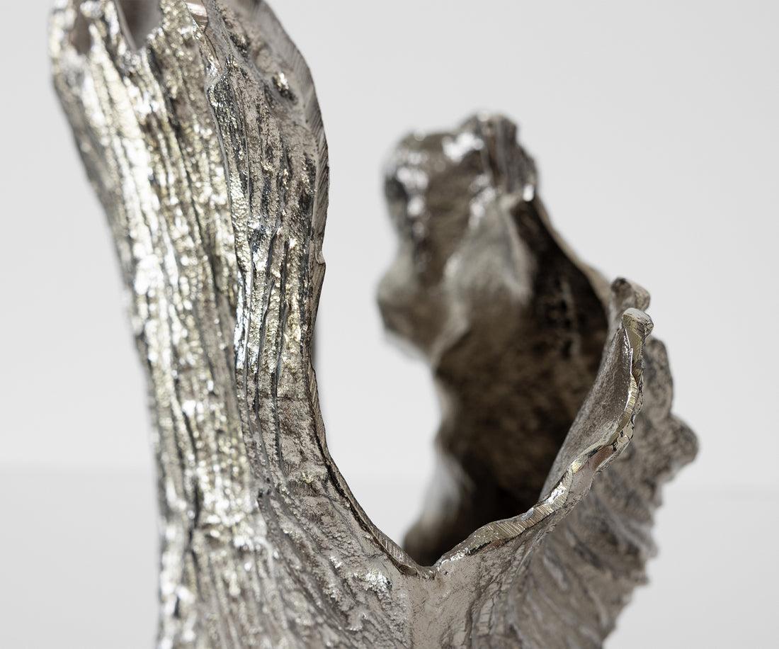 Vase Corallo 43 x 24 x 61 cm Aluminium Platinum Handmade