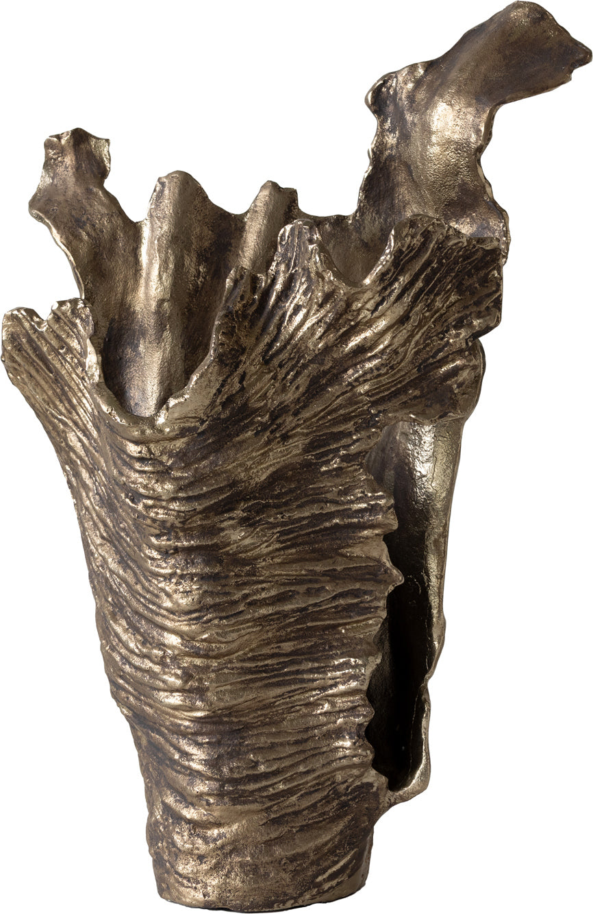 Vase Corallo 43 x 24 x 61 cm Aluminium Oro Antico Handmade