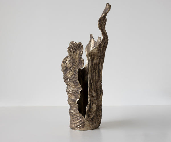 Vase Corallo 43 x 24 x 61 cm Aluminium Oro Antico Handmade
