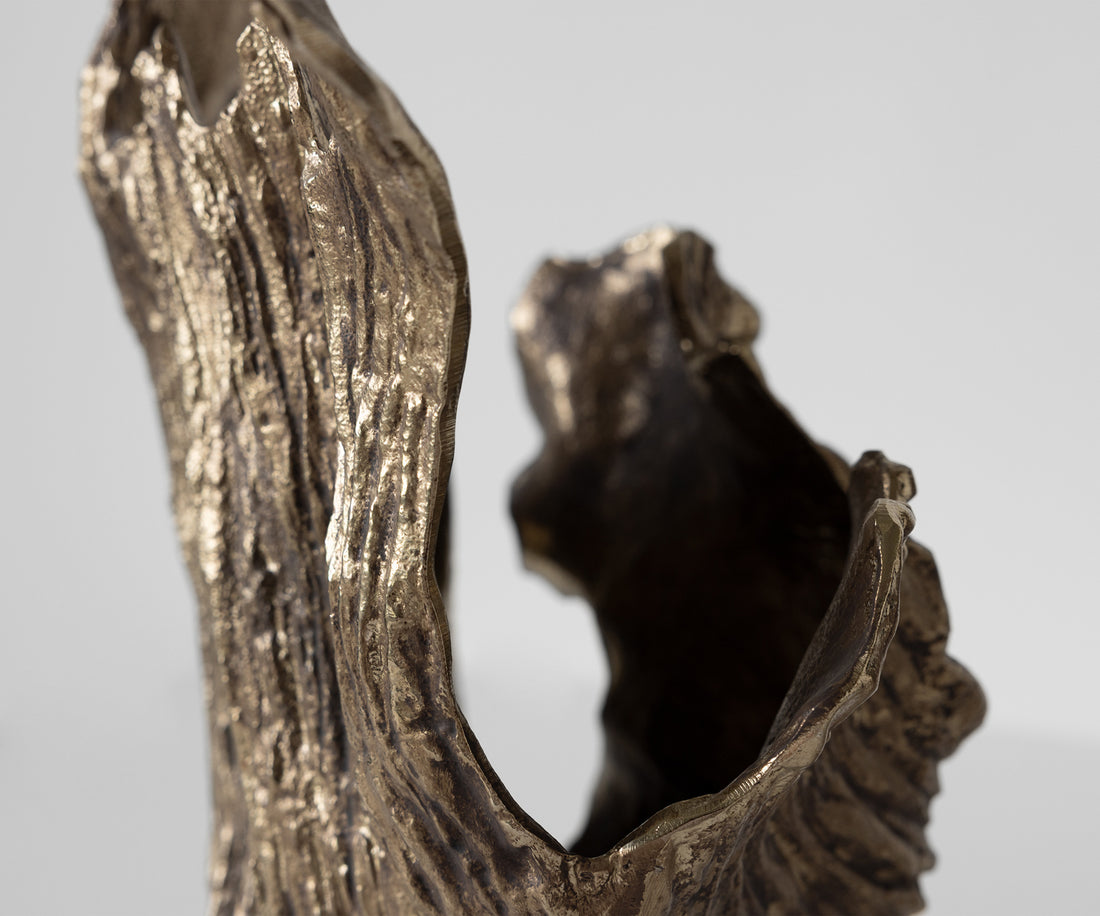 Vase Corallo 43 x 24 x 61 cm Aluminium Oro Antico Handmade