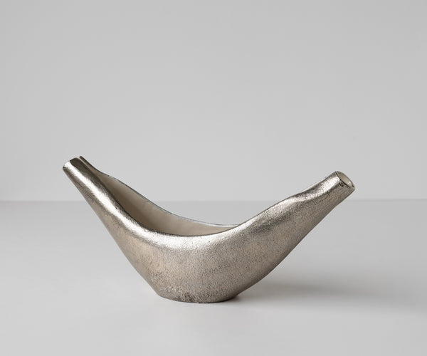 Sculpture Navira 51 x 13 x 20 cm Aluminium Platinum Opal Handmade