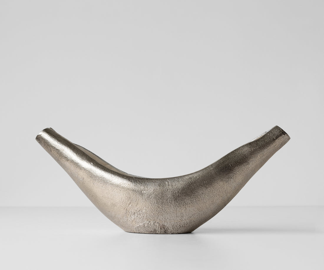 Sculpture Navira 51 x 13 x 20 cm Aluminium Platinum Opal Handmade