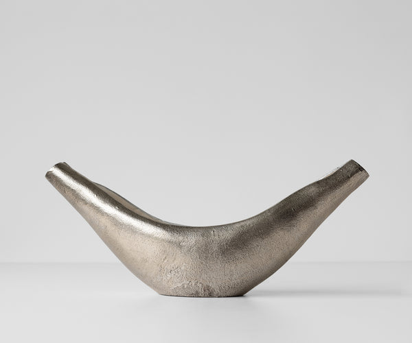 Sculpture Navira 51 x 13 x 20 cm Aluminium Platinum Opal Handmade