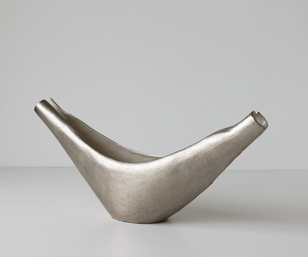 Sculpture Navira 77 x 17 x 31 cm Aluminium Platinum Opal Handmade