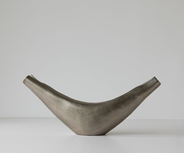 Sculpture Navira 77 x 17 x 31 cm Aluminium Platinum Opal Handmade