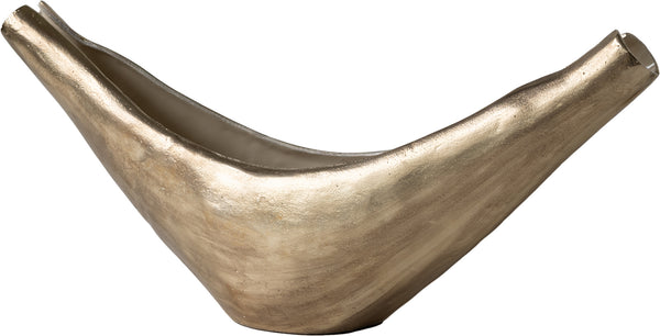Sculpture Navira 77 x 17 x 31 cm Aluminium Champagne Ivory Handmade