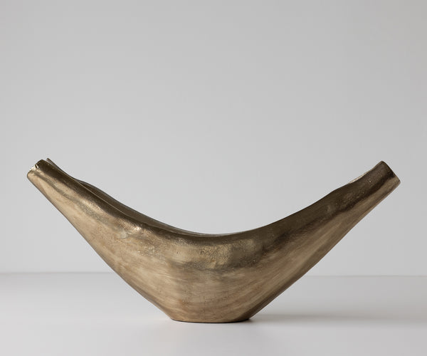 Sculpture Navira 77 x 17 x 31 cm Aluminium Champagne Ivory Handmade