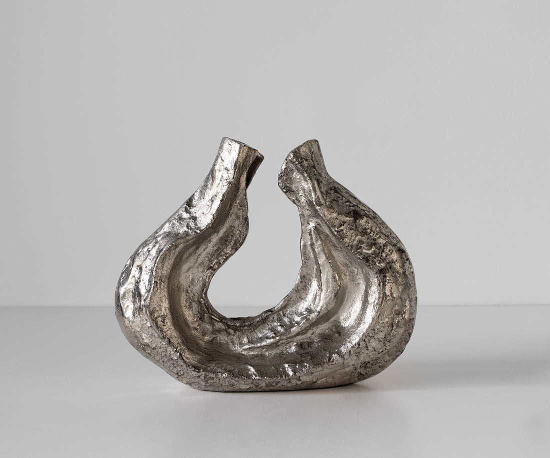 Sculpture Nexora 40 x 15 x 33 cm Aluminium Platinum Handmade