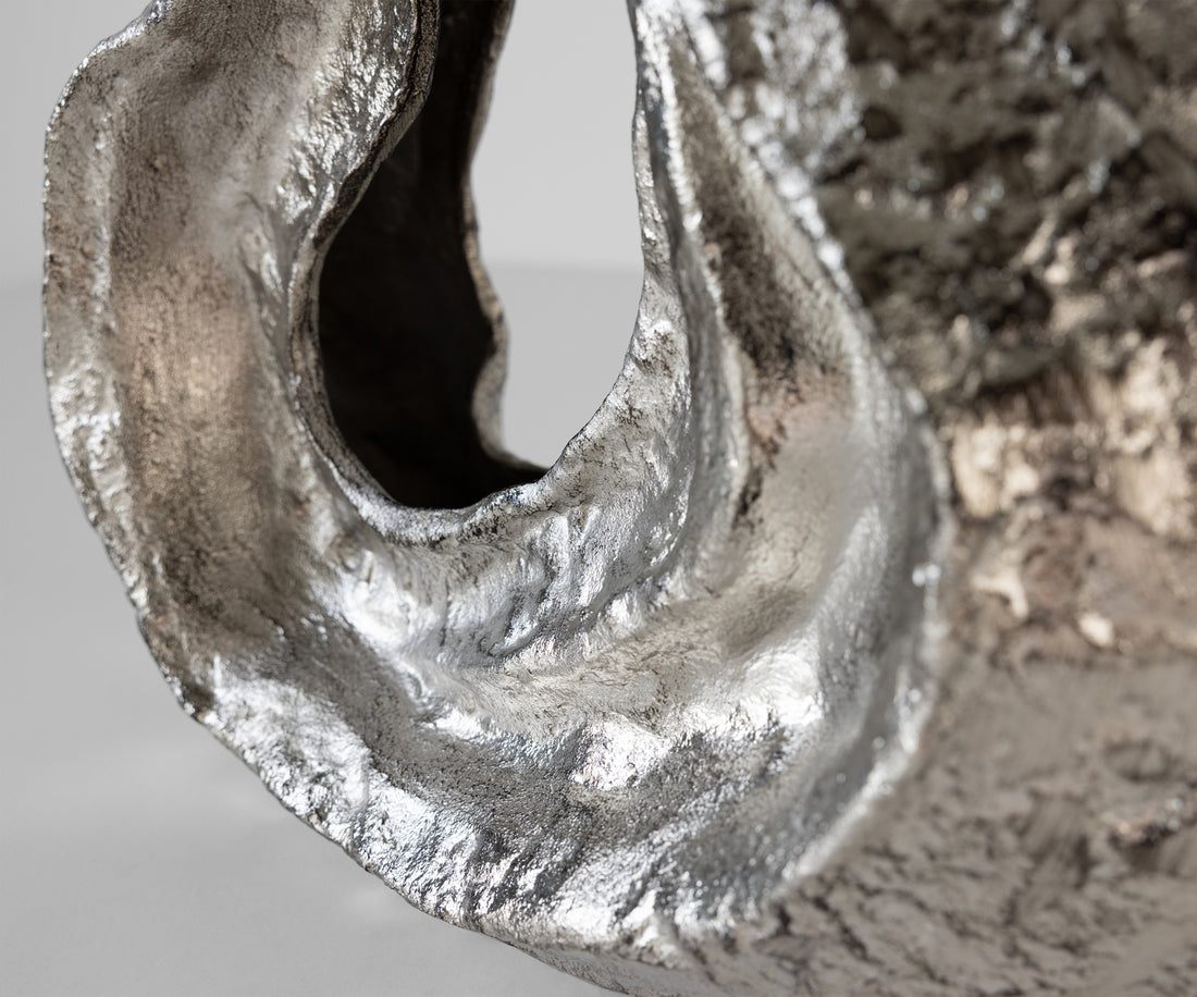 Sculpture Nexora 40 x 15 x 33 cm Aluminium Platinum Handmade