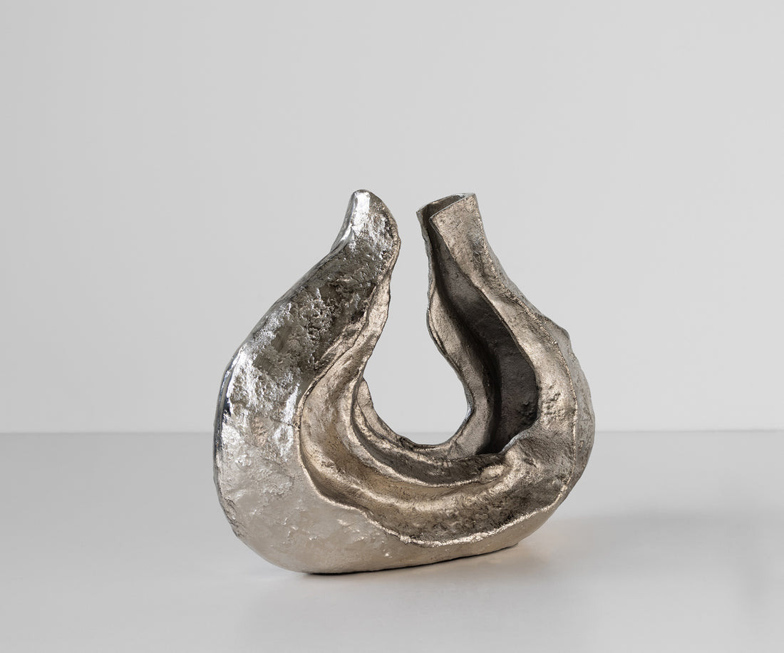 Sculpture Nexora 40 x 15 x 33 cm Aluminium Platinum Handmade