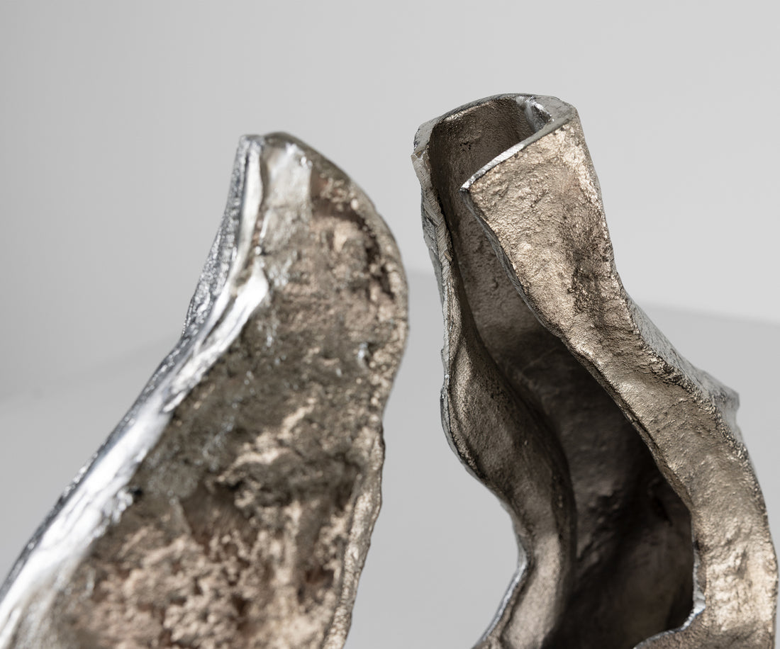 Sculpture Nexora 40 x 15 x 33 cm Aluminium Platinum Handmade