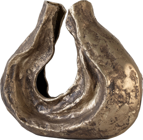 Sculpture Nexora 40 x 15 x 33 cm Aluminium Oro Antico Handmade