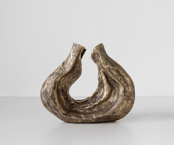 Sculpture Nexora 40 x 15 x 33 cm Aluminium Oro Antico Handmade