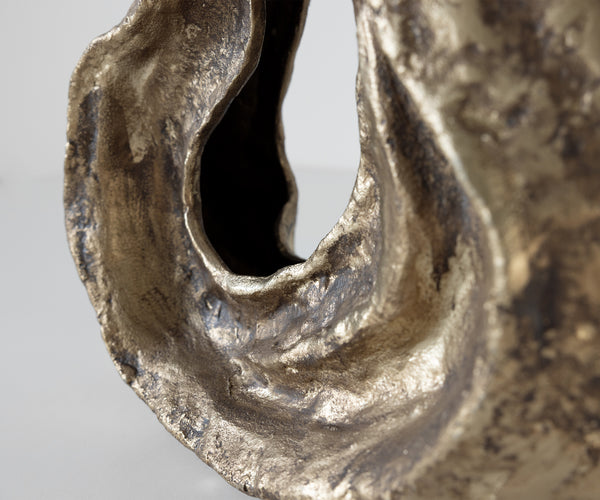 Sculpture Nexora 40 x 15 x 33 cm Aluminium Oro Antico Handmade